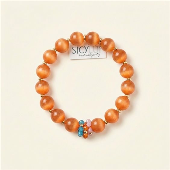 Pulsera Sicylui Mujer in Piedras semipreciosas 1480BR34-ARANCIO - 1480BR34-ARANCIO